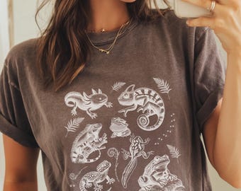 Reptile Amphibian Vintage Style T-shirt, Gift for Reptile Lovers, Mens Womens Unisex Comfort Colors® Shirt