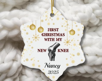 Personalized Knee Replacement Ornament, Surgery Get Well Gift