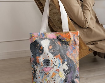 Custom Pet Portrait Tote Bag: Personalized Dog & Cat Canvas Carryall