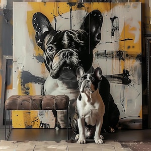 Custom Graffiti Pet Portrait on Canvas – Pop Art Dog & Cat Painting from Photo, Personalized Street Art Wall Decor, Pet Memorial Gift
