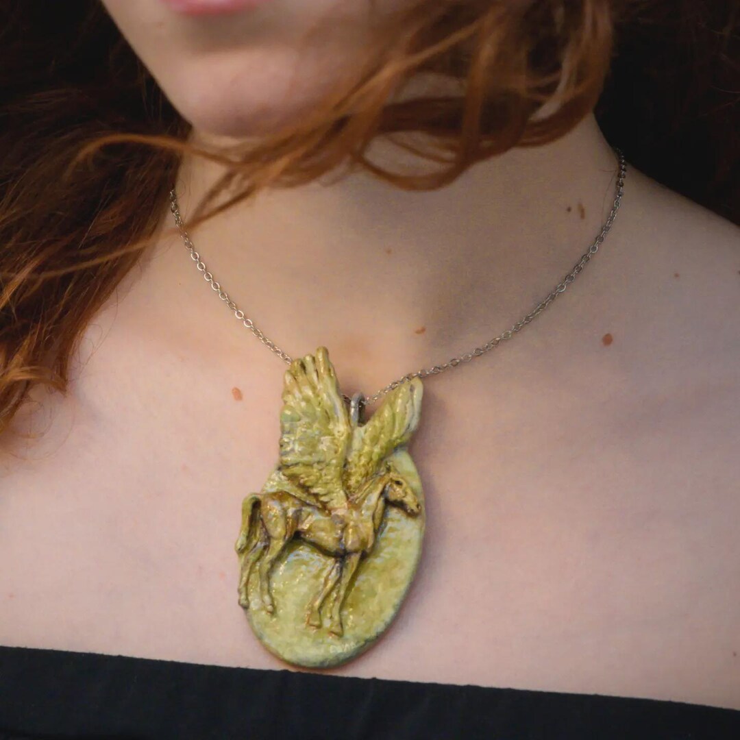 Collana Con Cavallo Per Ragazze In Argento, Ciondolo Inciso Con Cristallo Rosa, Regalo Amanti Dei Cavalli