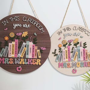Custom 3D Teacher Door Hanger, Teacher Name Door Hanger,  In this Classroom You Are, Teacher Welcome Sign, Back to School, Gift For Teacher