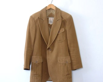 Vintage 70's light brown equestrian blazer jacket, men's size 40 / medium