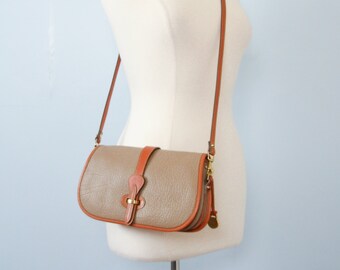 80's Dooney and Bourke over and under taupe crossbody purse