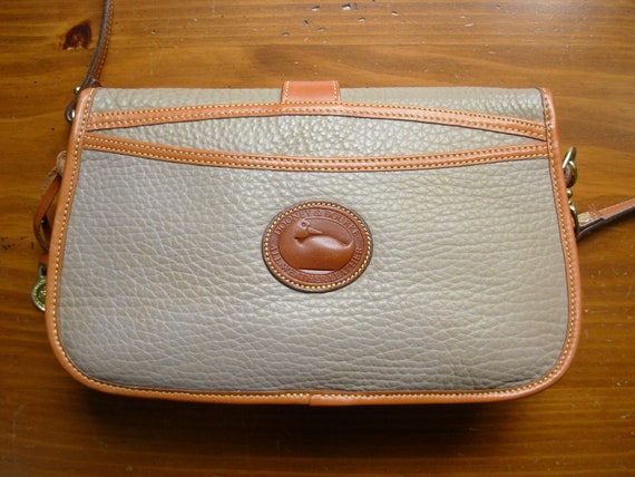 80's Dooney and Bourke over and under taupe cross… - image 3