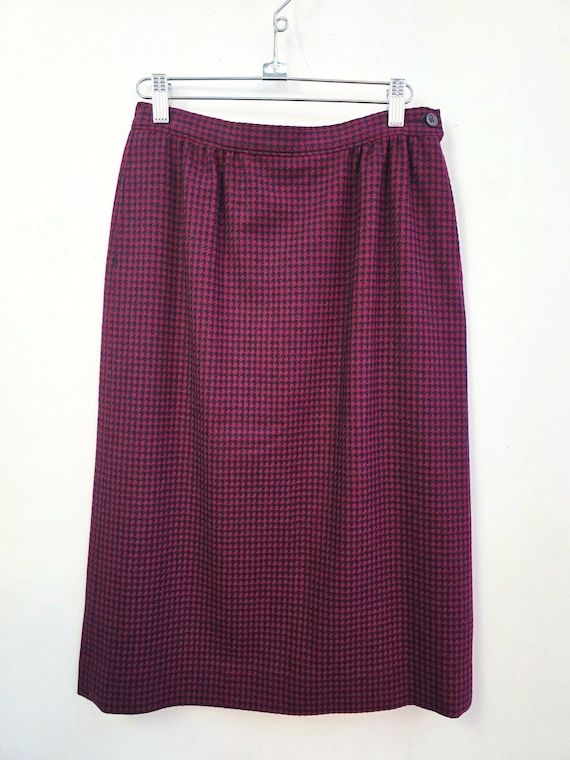 1980 Pendleton houndstooth wool pencil skirt, sma… - image 2