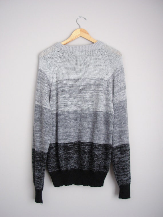 80's grey gradient sweater, men's size XL - image 2