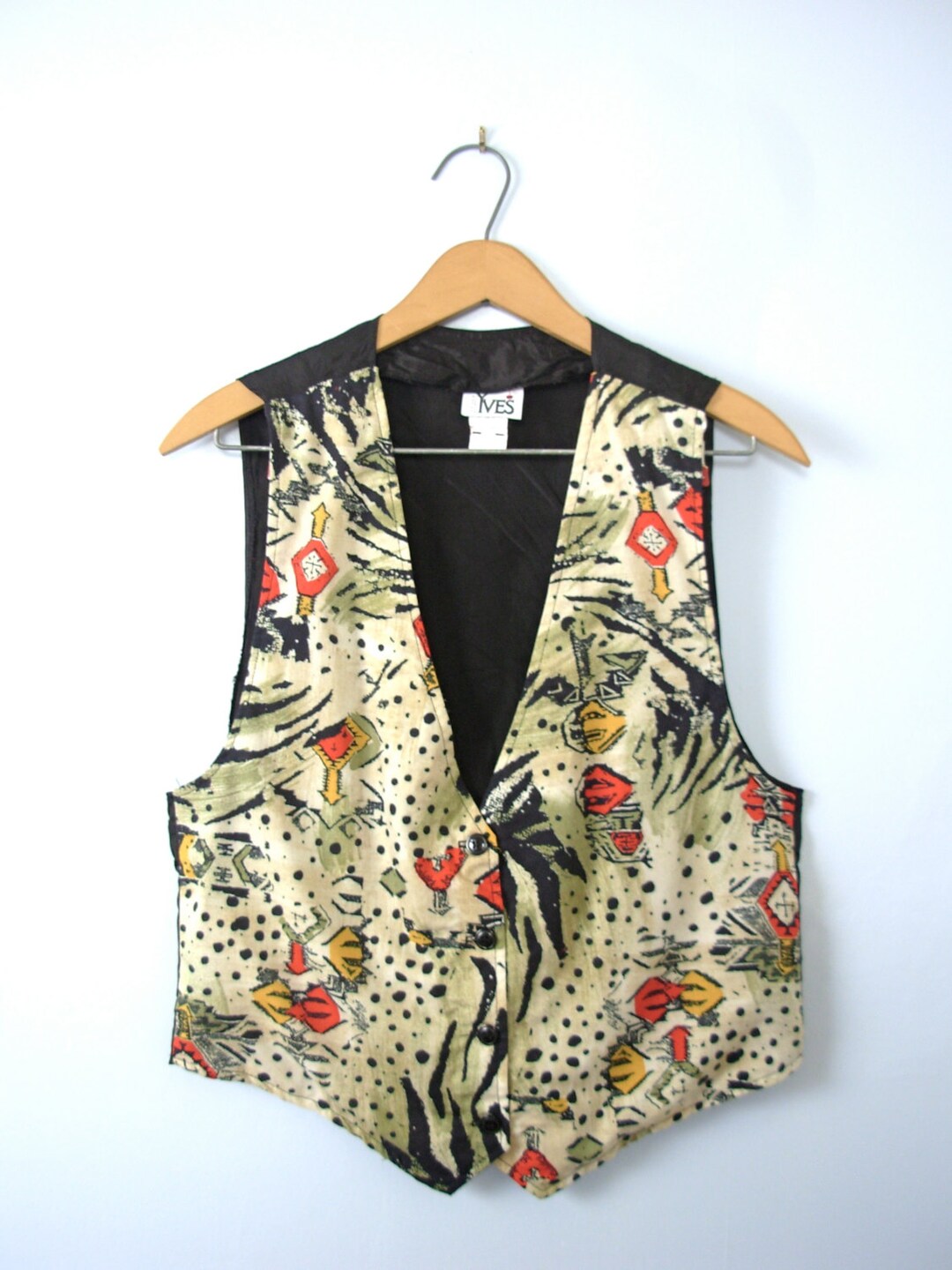 Vintage 80's Tribal Vest Abstract Vest Women's Size - Etsy