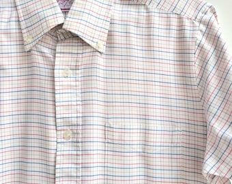 Camisa oxford a cuadros con botones, talla mediana, 1970 272