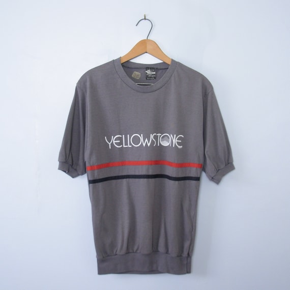 Vintage 80's grey Yellowstone ringer tee shirt, me