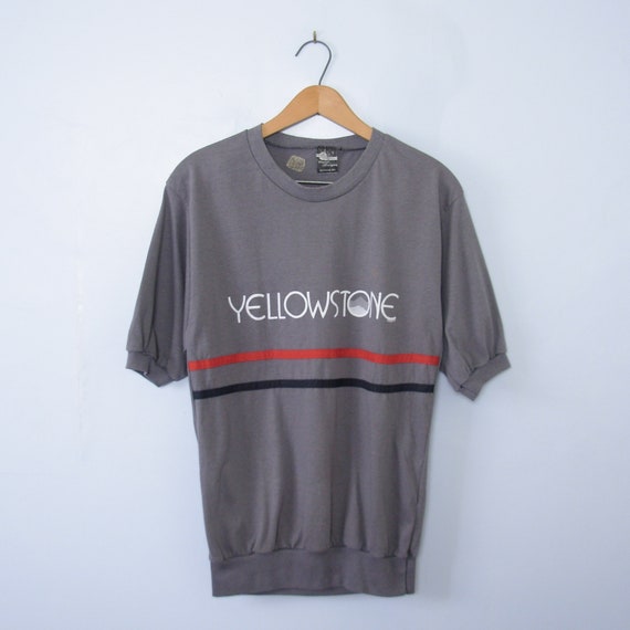 Vintage 80's grey Yellowstone ringer tee shirt, m… - image 1