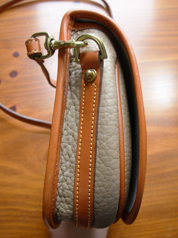 80's Dooney and Bourke over and under taupe cross… - image 9