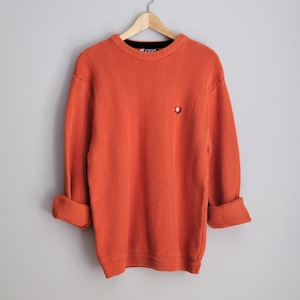 90er Jahre Kürbis Orange Pullover, Herren L