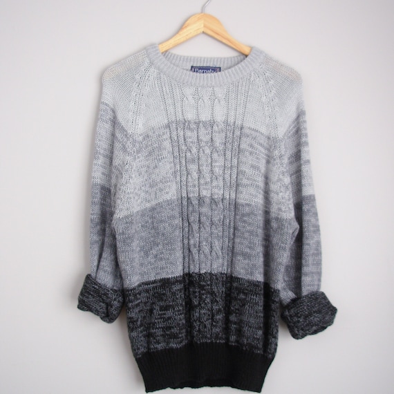 80's grey gradient sweater, men's size XL - image 1