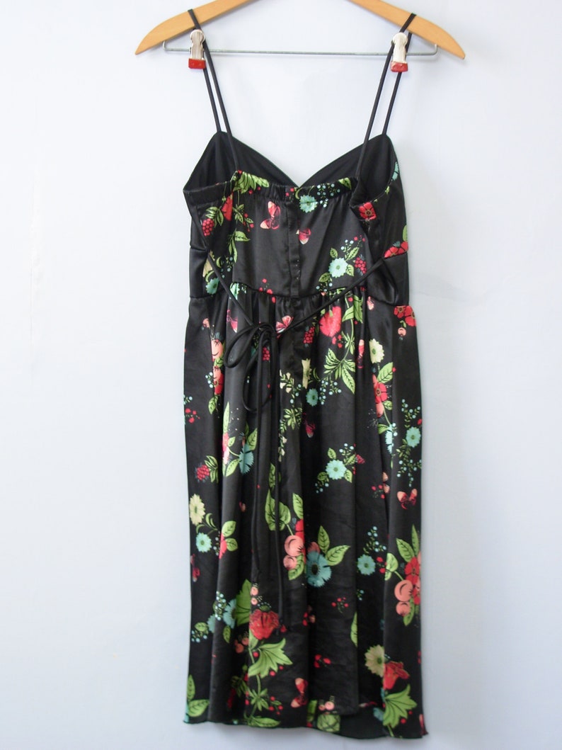 Y2K black floral babydoll mini dress, women's small / xs image 3