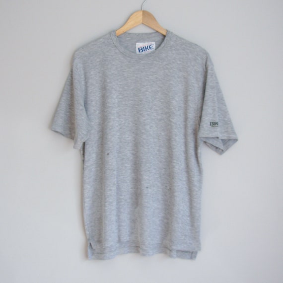 80's distressed plain grey tee shirt, men's size … - image 1