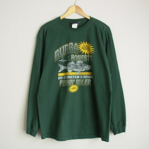90's fishing long sleeved graphic tee shirt, men's size large