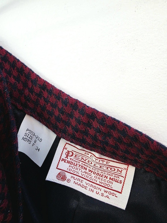1980 Pendleton houndstooth wool pencil skirt, sma… - image 4