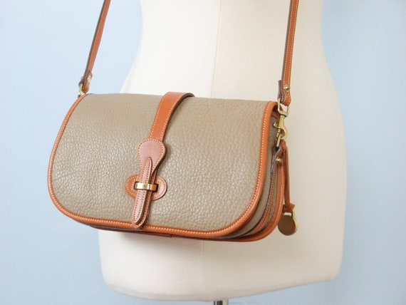 80's Dooney and Bourke over and under taupe cross… - image 2