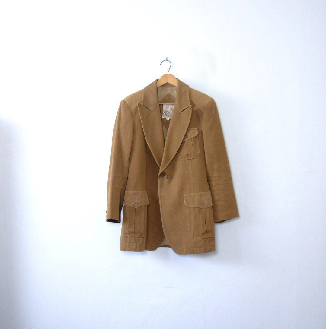 Vintage 70's Light Brown Equestrian Blazer Jacket - Etsy