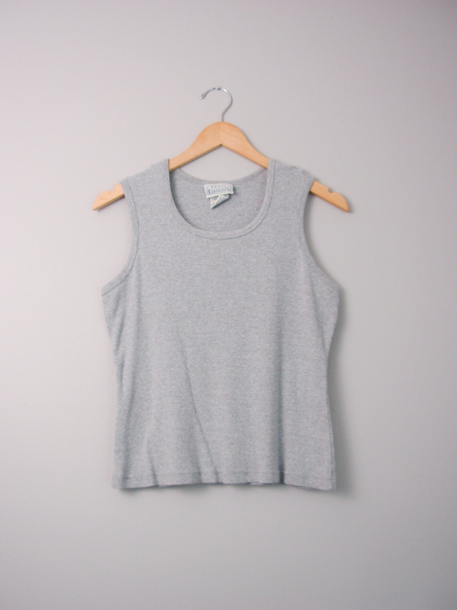 90's Grey Ribbed Tank Top Women's Size Large - Etsy