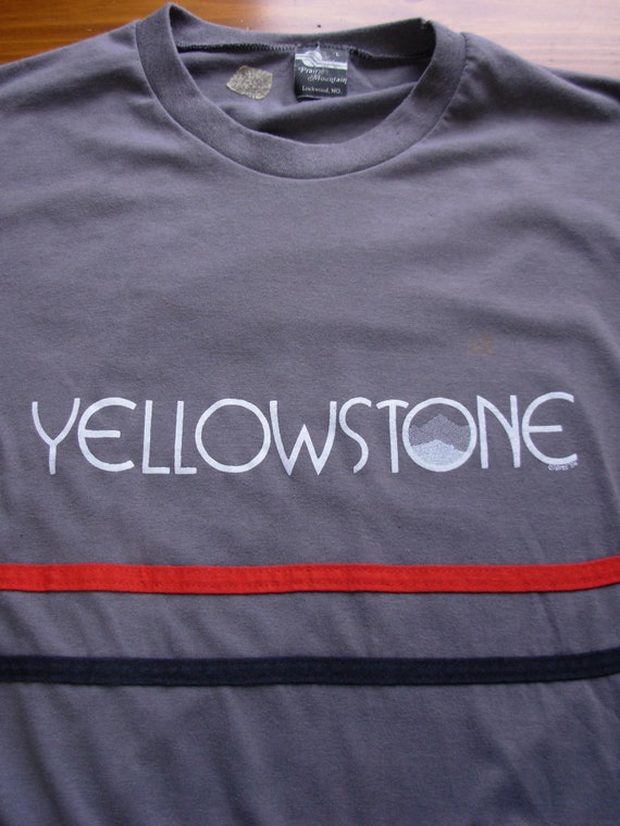 Vintage 80's grey Yellowstone ringer tee shirt, m… - image 5