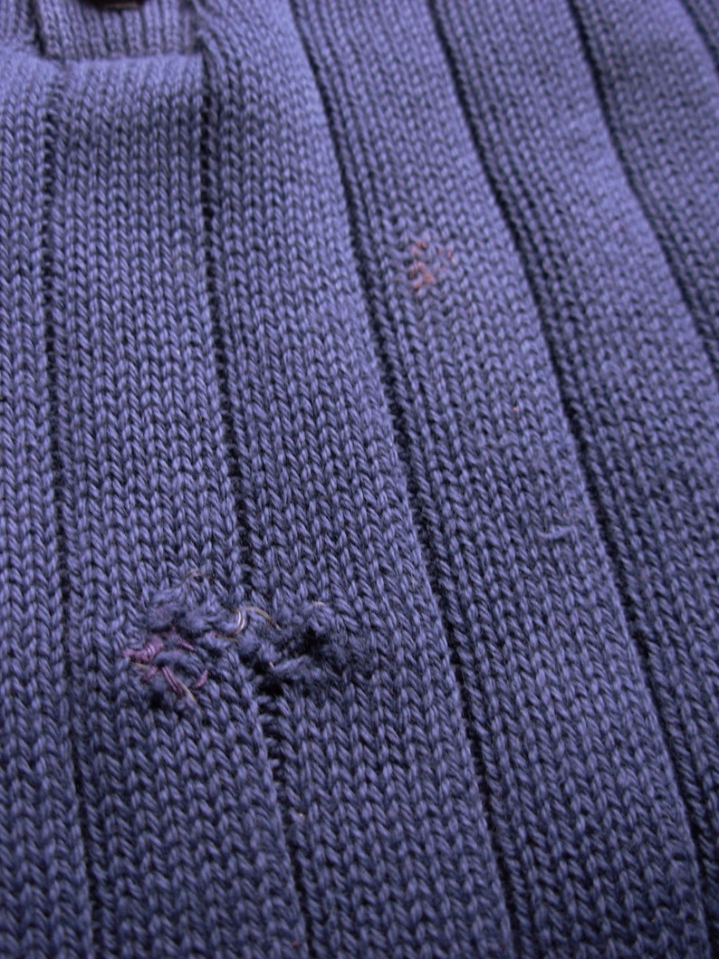 Vintage 70's navy blue henley sweater size small Etsy