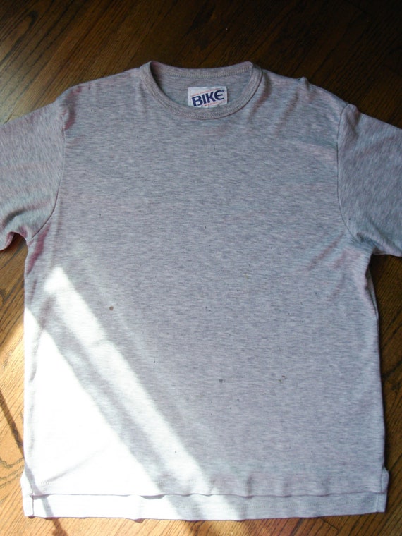 80's distressed plain grey tee shirt, men's size … - image 4