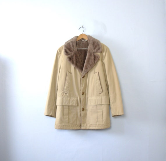 Vintage 70's beige rancher's coat, men's size 40 … - image 1