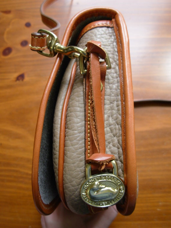 80's Dooney and Bourke over and under taupe cross… - image 8