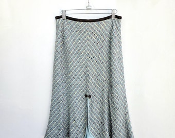 2000 light blue tweed pencil skirt, medium 8