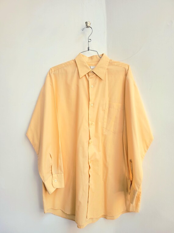 1980年 Haband オレンジボタンアップシャツ（L） - Etsy 日本