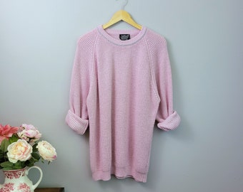 80's pastel pink sweater, XL