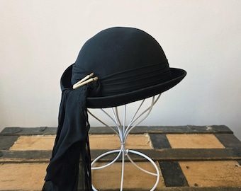 1940 Lan-O-Rex NY black wool bowler hat
