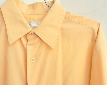 Camisa abotonada naranja Haband 1980, talla grande