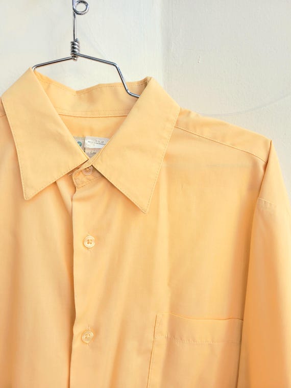 1980年 Haband オレンジボタンアップシャツ（L） - Etsy 日本