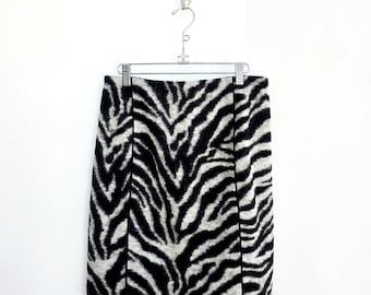 2000 wool zebra mini skirt, medium 8