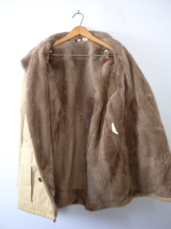 Vintage 70's beige rancher's coat, men's size 40 … - image 4