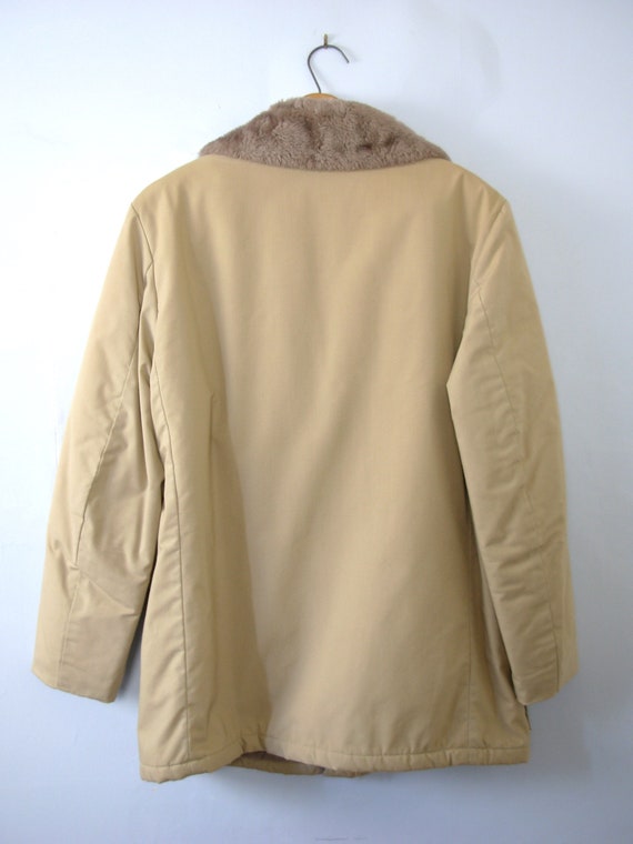 Vintage 70's beige rancher's coat, men's size 40 … - image 3