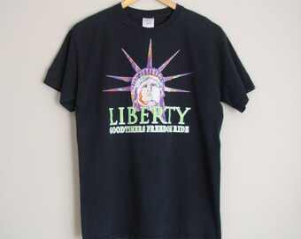 90's NY Liberty grafisch T-shirt, herenmaat medium