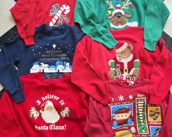 Ugly Christmas sweatshirts, sizes small and medium, choose one