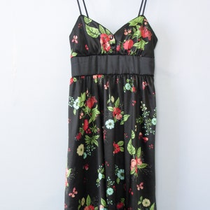 Y2K black floral babydoll mini dress, women's small / xs image 2