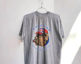 1980 England The Bulldog Breed grey tee, size medium