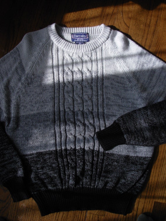 80's grey gradient sweater, men's size XL - image 4