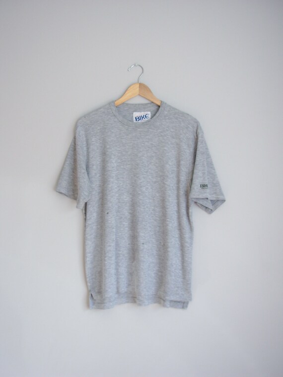 80's distressed plain grey tee shirt, men's size … - image 3