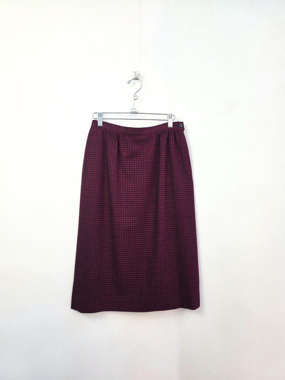 1980 Pendleton houndstooth wool pencil skirt, sma… - image 1