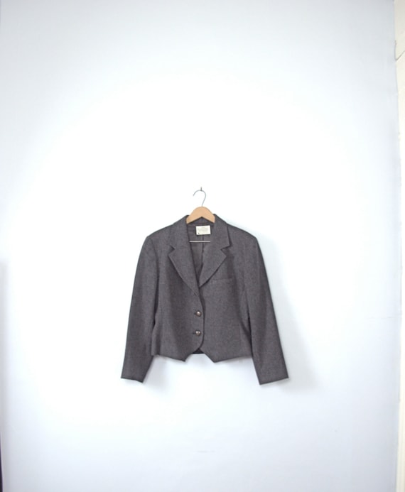 Vintage 80's equestrian jacket, charcoal grey blaz