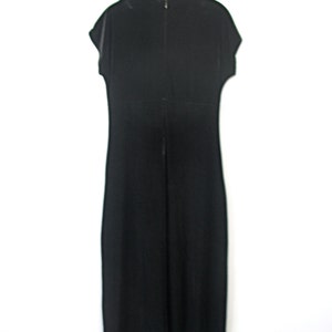 Vintage 90's black velvet long dress, black maxi dress, size medium image 3