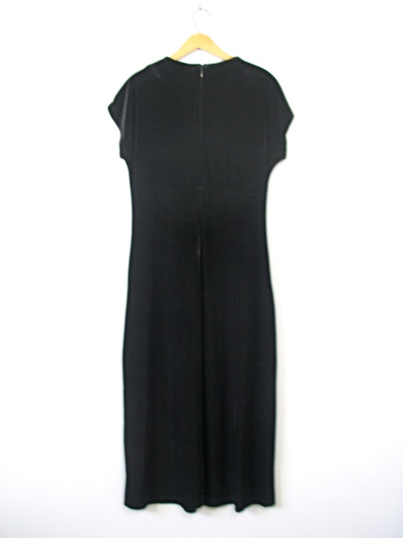 Vintage 90's black velvet long dress, black maxi … - image 3