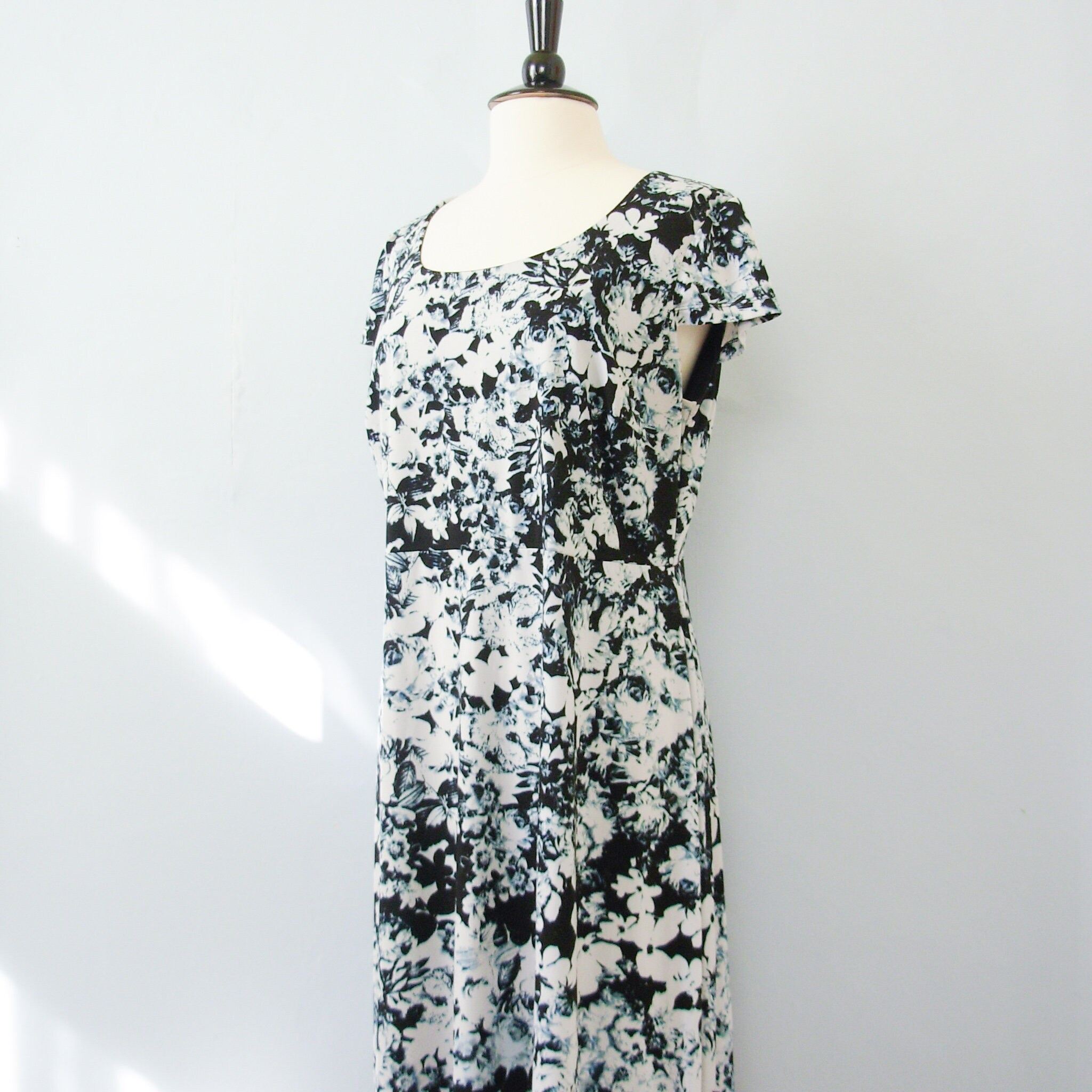 Y2K Black and White Cyber Floral Dress Women's Size XL - Etsy